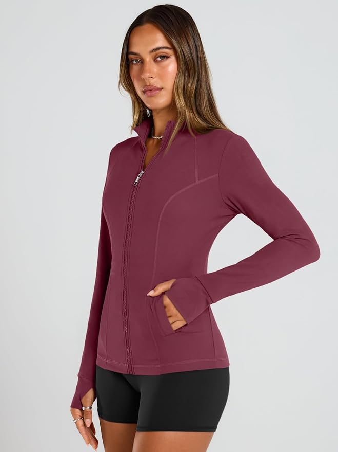 Trendy Queen Womens Lightweight Zip Up Jackets 2026 Athletic Workout Hoodies Spring Shirt Fitted Gym Clothes with Pocket