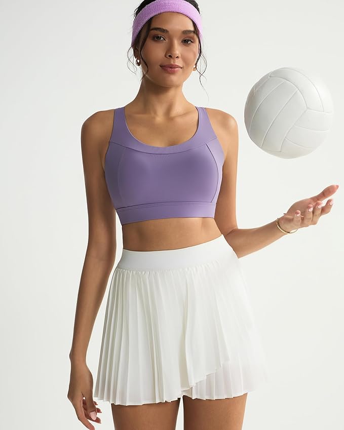 RUNNING GIRL Sports Bra for Women,Adjustable Straps Supportive High Impact Sports Bras for Women with Sewn in Pads
