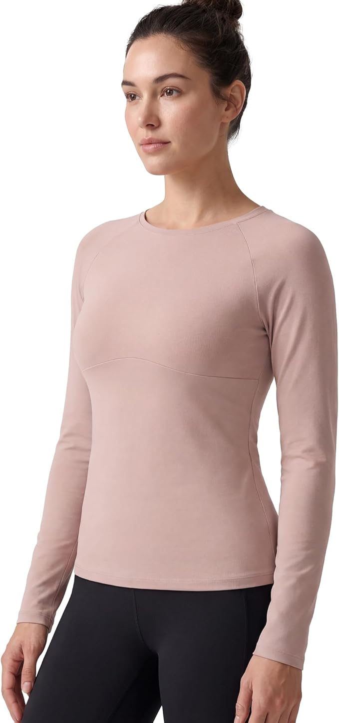 Zengjo Women's Long Sleeve Workout Tops Fitted Silky Cooling Athletic Performance Shirts Moisture Wicking for Yoga Gym