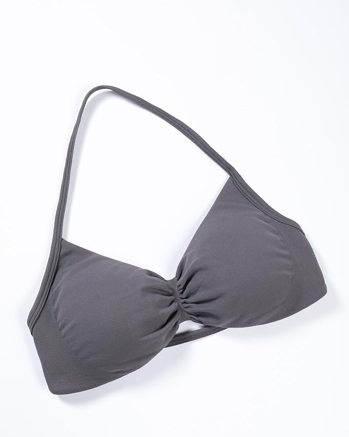 AUROLA Influence Strappy Bra Sports Bras for Women, Backless Padded Impact Strappy Bra Workout Gym Yoga with Removable Cups