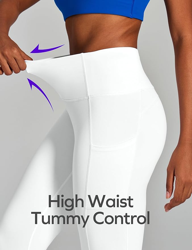 Ewedoos Capri Leggings for Women High Waisted Yoga Pants with Pockets for Women Tummy Control Workout Leggings Yoga Capris
