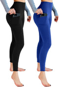 Leafigure 2 Pack Leggings with Pockets for Women, High Waisted Soft Leggings for Yoga Gym