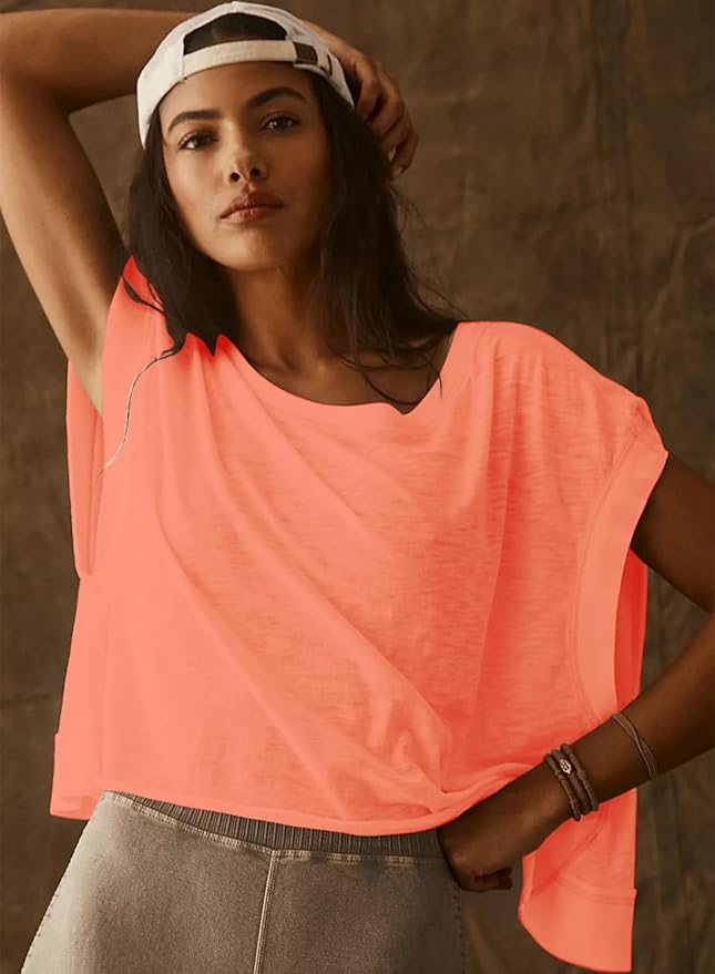 Kumufenc Women Short Sleeve Workout Shirts Open Back Tops Casual Yoga Y2k Athletic Gym Slouchy Crop Running Tees