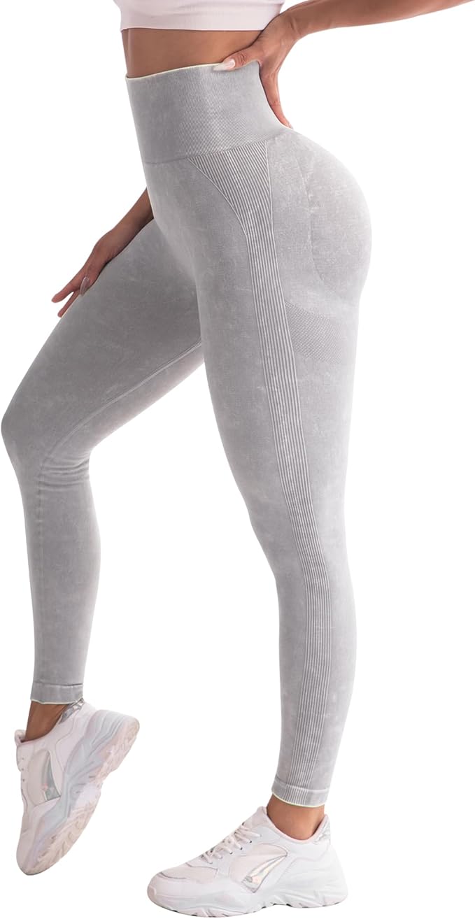CHRLEISURE Workout Leggings Sets for Women, Gym Scrunch Butt Butt Lifting Seamless Leggings 3 Piece