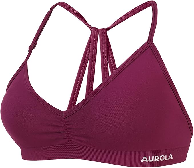 AUROLA Mercury Workout Sports Bras Women Athletic Removable Padded Backless Strapy Minimal Crop Top