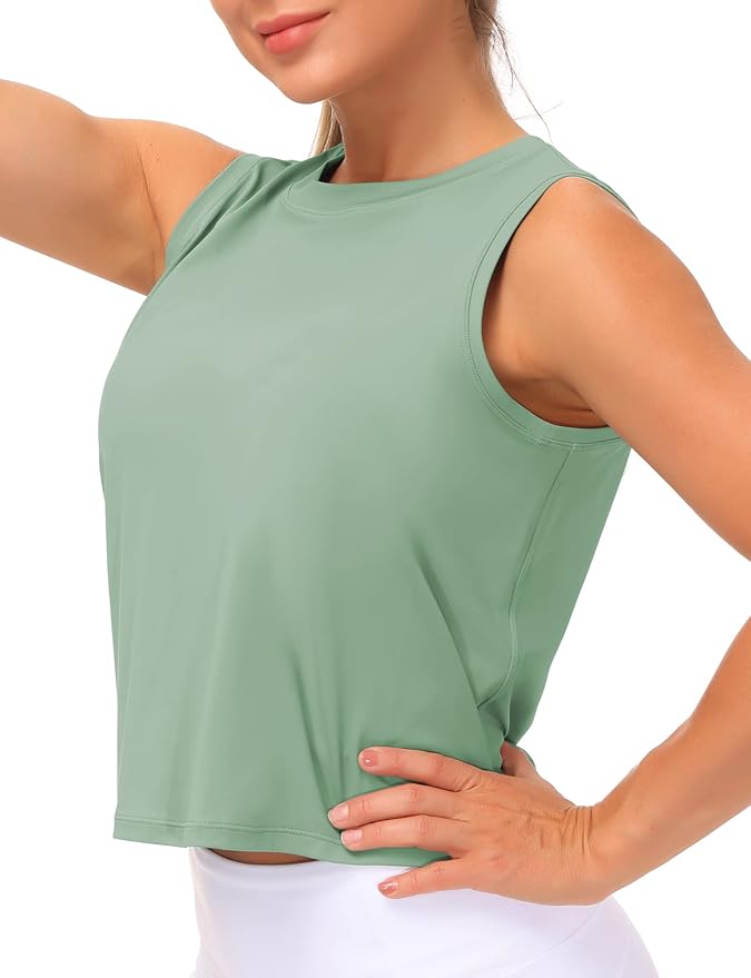 THE GYM PEOPLE Women's Workout Tops in Ice Silk Quick Dry Sleeveless