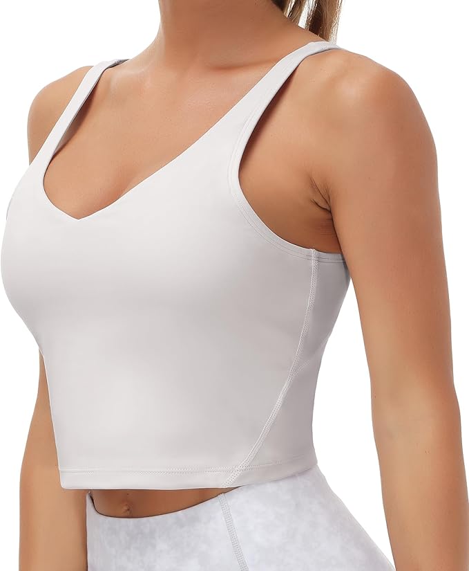 THE GYM PEOPLE Womens' Sports Bra Longline Wirefree Padded with Medium Support