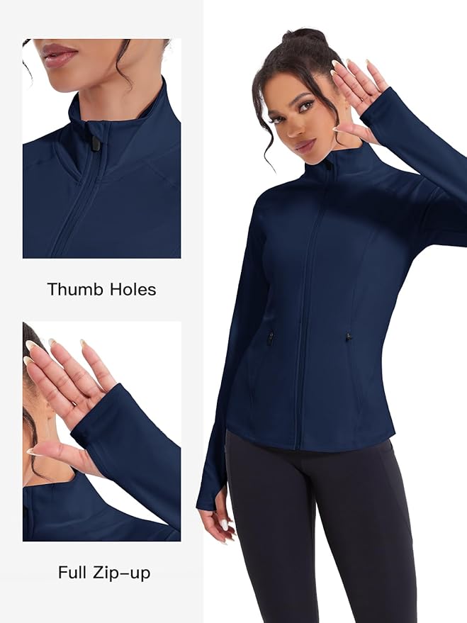 VUTRU Women's Workout Jackets Full Zip Athletic Tops Lightweight Gym Yoga Running Jacket with Pockets