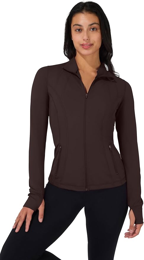 90 Degree By Reflex Full Zip Running Track Jacket Lightweight Athletic Slim Fit Jacket with Thumbholes