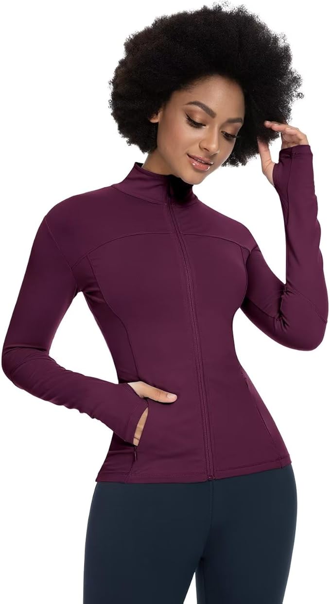 QUEENIEKE Womens Running Jackets Athletic Workout Scrub Jacket Track Full Zip Up Gym for Women Yoga Top