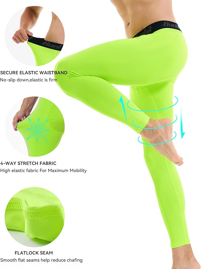 Runhit Men’s Compression Pants Running Tights Workout Leggings Athletic Base Layer Pants for Sports Yoga Basketball