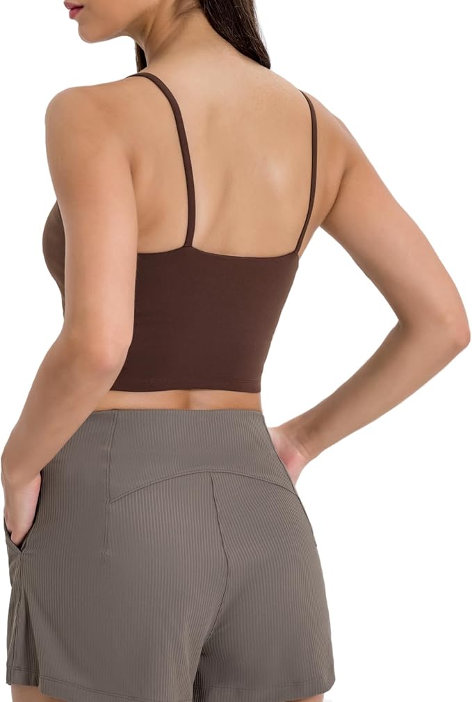 Lemedy Women Padded Sports Bra Fitness Workout Running Shirts Yoga Tank Top