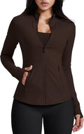 AVGO Womens Running Jackets Lightweight Slim Fit Workout Jacket Zip Up Athletic Track Gym Tops with Pockets & Thumb holes