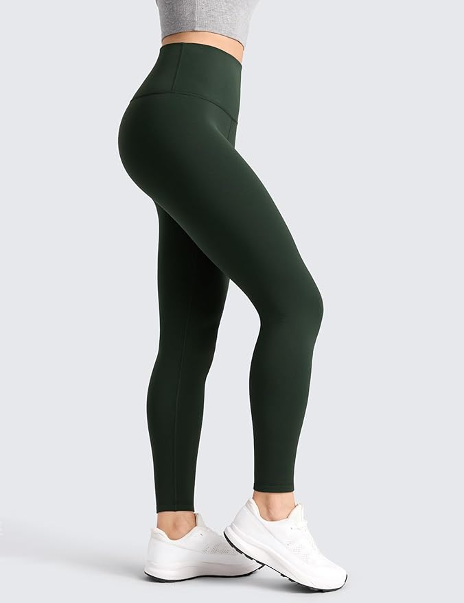 CRZ YOGA Matte Thermal Fleece Lined Leggings 28'' - Casual Lounge Workout Womens Yoga Full Length Pants Winter Warm
