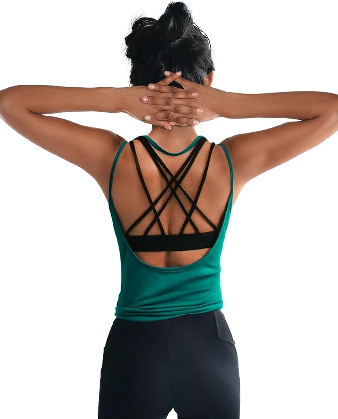 OYANUS Womens Summer Workout Tops Sexy Backless Yoga Shirts Open Back Activewear Running Sports Gym Tank Tops