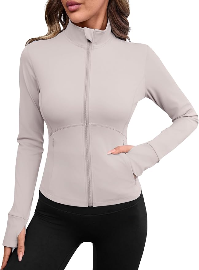 Avoogue Women Lightweight Active Jacket Full Zip Workout Running Yoga Athletic Outerwear with Pockets