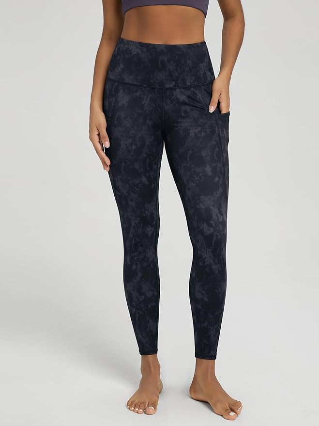 ODODOS Women's High Waisted Yoga Leggings with Pockets, Tummy Control Non See Through Workout Athletic Running Yoga Pants