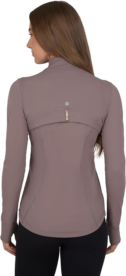 90 Degree By Reflex Full Zip Running Track Jacket Lightweight Athletic Slim Fit Jacket with Thumbholes