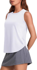 PINSPARK Workout Tank Tops Woman UPF 50+ Yoga Tanks Quick Dry Sleeveless Gym Shirts with Side Slits Loose Fit Athletic Top