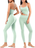 Matching Workout Sets for Women,Breathable Sport Bras & Seamless Leggings,2 Piece ActiveWear Outfits for Pilates/Gym/Athletic
