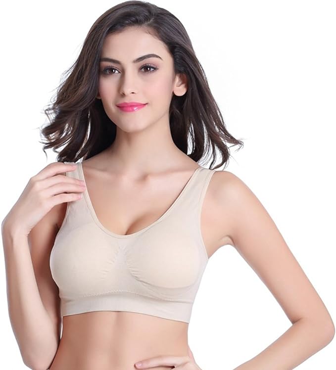 Vermilion Bird Women's 3 Pack Seamless Comfortable Sports Bra with Removable Pads