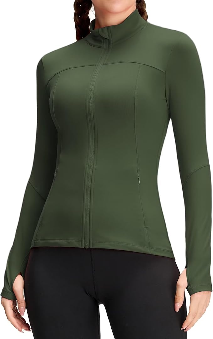 QUEENIEKE Womens Running Jackets Athletic Workout Scrub Jacket Track Full Zip Up Gym for Women Yoga Top