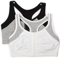Fruit of the Loom Women's 96014PK Comfort Cotton Blend Front Close Sports Bra 2 Pack