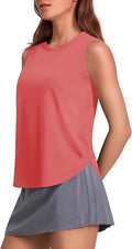 PINSPARK Workout Tank Tops Woman UPF 50+ Yoga Tanks Quick Dry Sleeveless Gym Shirts with Side Slits Loose Fit Athletic Top