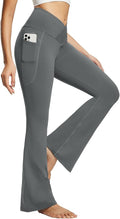 baleaf Women's V Crossover Flare Leggings with Pockets Yoga Pants High Waist Casual Workout Gym Bell Bottom Leggings