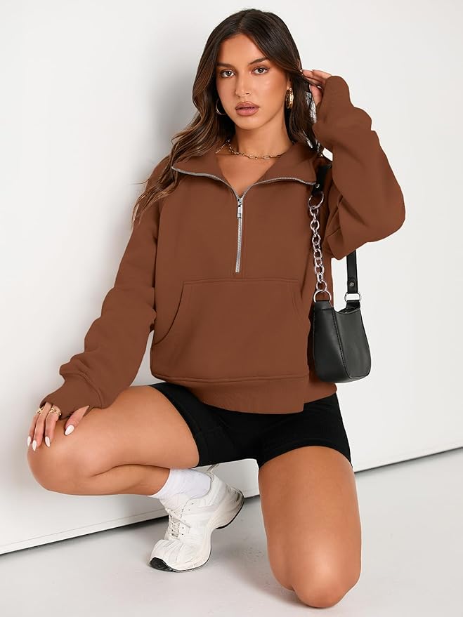 AUTOMET Womens Sweatshirts Half Zip Cropped Pullover Fleece Quarter Zipper Hoodies 2026 Fall Fashion Outfits Clothes