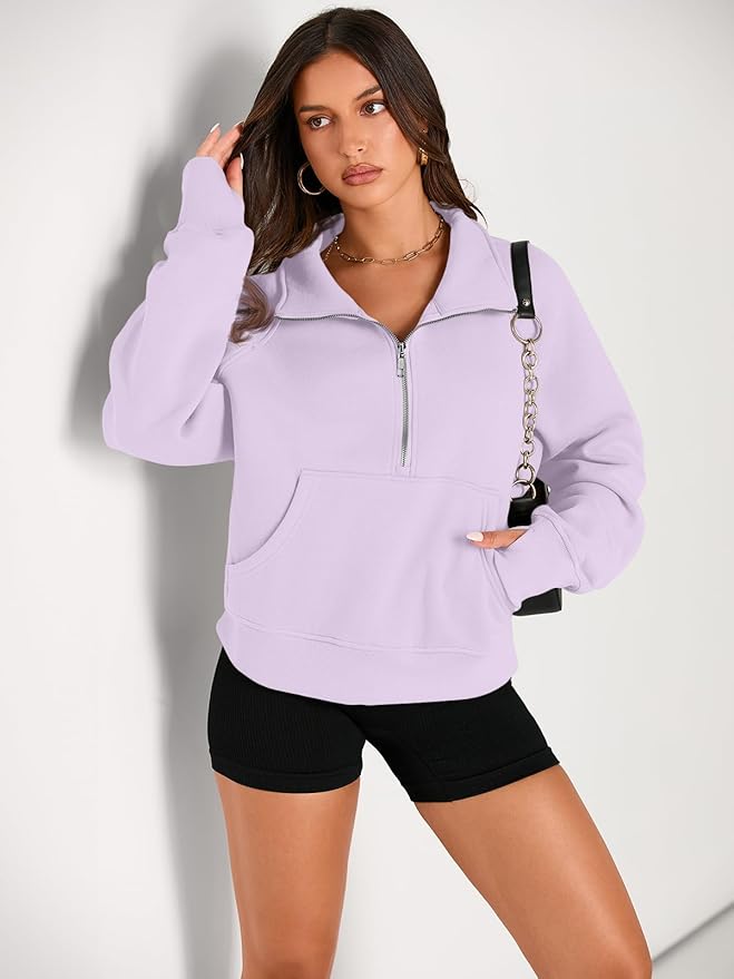 AUTOMET Womens Sweatshirts Half Zip Cropped Pullover Fleece Quarter Zipper Hoodies 2026 Fall Fashion Outfits Clothes