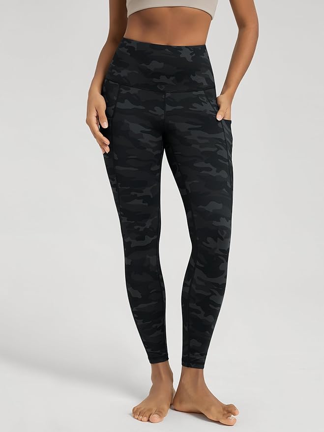ODODOS Women's High Waisted Yoga Leggings with Pockets, Tummy Control Non See Through Workout Athletic Running Yoga Pants