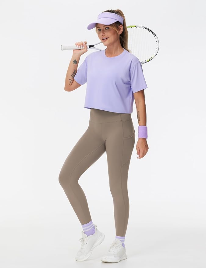 THE GYM PEOPLE Thick High Waist Yoga Pants with Pockets, Tummy Control Workout Running Yoga Leggings for Women