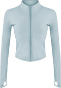Lviefent Womens Lightweight Full Zip Running Track Jacket Workout Slim Fit Yoga Sportwear with Thumb Holes