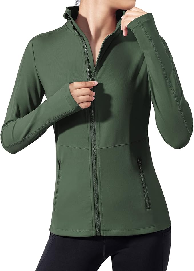 VUTRU Women's Workout Yoga Jacket Full Zip Running Athletic Track Jacket