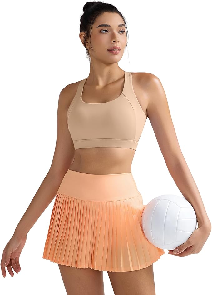 RUNNING GIRL Sports Bra for Women, Molded Cup High Impact Sports Bras for Women with Sewn in Pads