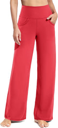 Promover Wide Leg Pants Woman Yoga Pants with Pockets Stretch Loose Casual Lounge Sweatpants Petite/Regular/Tall