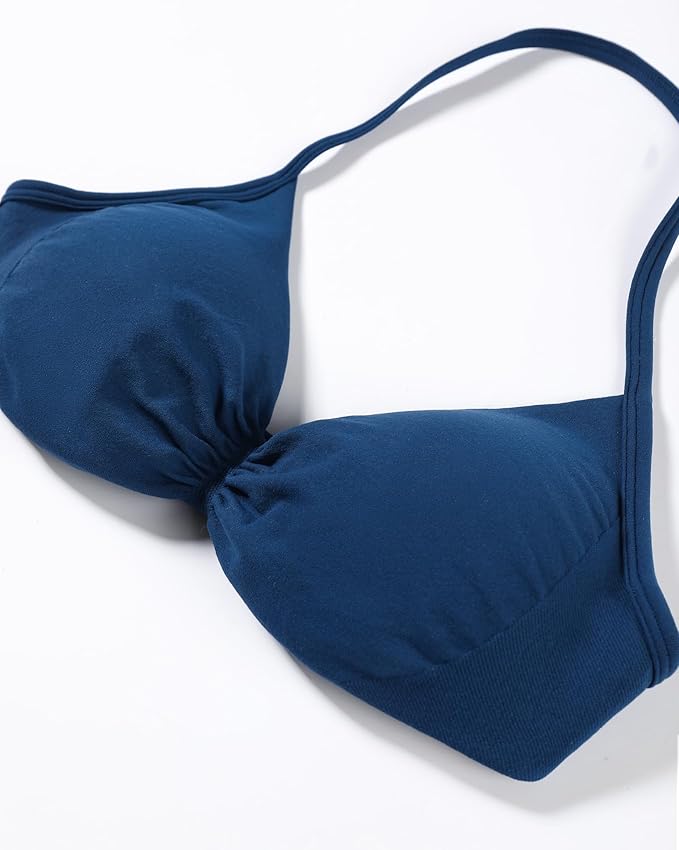AUROLA Influence Strappy Bra Sports Bras for Women, Backless Padded Impact Strappy Bra Workout Gym Yoga with Removable Cups