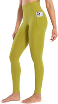ENERBLOOM Workout Leggings with Pockets for Women High Waist Yoga Pants 25"/28" Cream Soft Lightweight Athletic Gym Tights