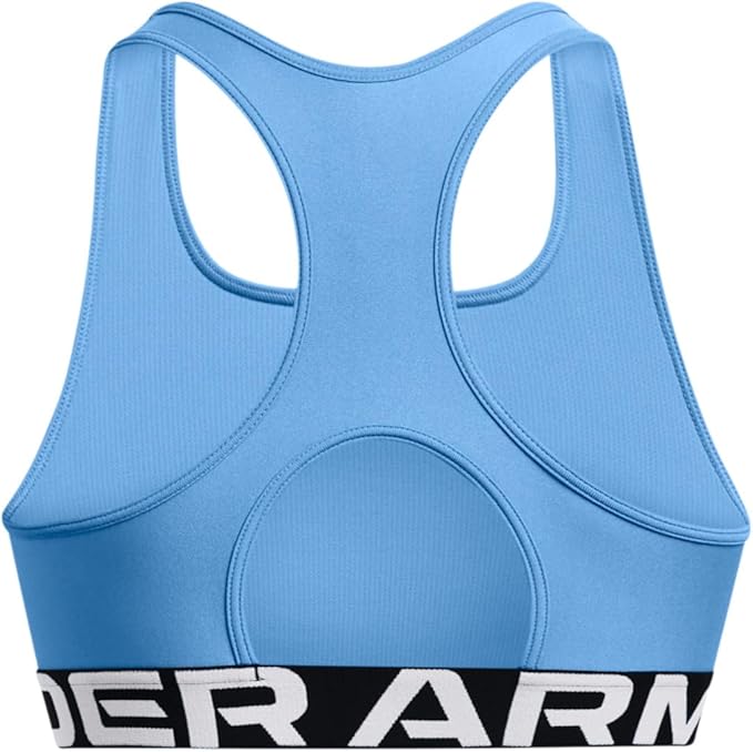 Under Armour Womens HeatGear Authentics Mid Impact Branded Sports Bra