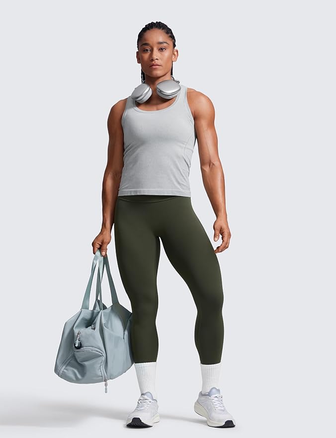 CRZ YOGA Secretsculpt Butterlift Workout Leggings 25" - No Front Seam High Waisted Womens Yoga Pants Booty Scrunch Butt