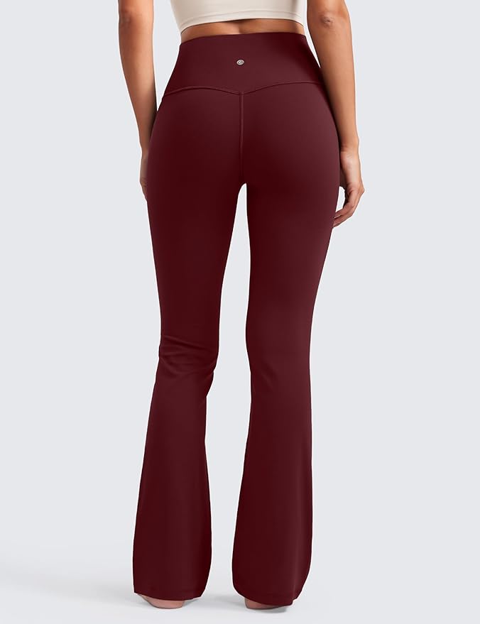 CRZ YOGA Butterluxe Flare Leggings 29"/30.5"/32"/33.5" - High Waist Bootcut Wide Leg Lounge Womens Yoga Pants with Pocket