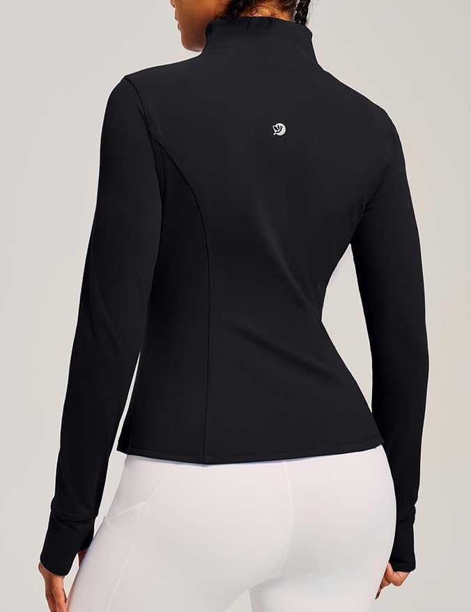 IUGA Women's Workout Jackets BBL Running Athletic Jackets Lightweight Full Zip Up Slim Fit for Women with Thumb Holes