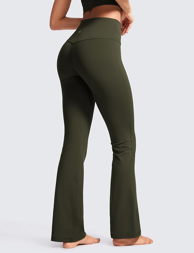 CRZ YOGA Butterluxe Flare Leggings 29"/30.5"/32"/33.5" - High Waist Bootcut Wide Leg Lounge Womens Yoga Pants with Pocket