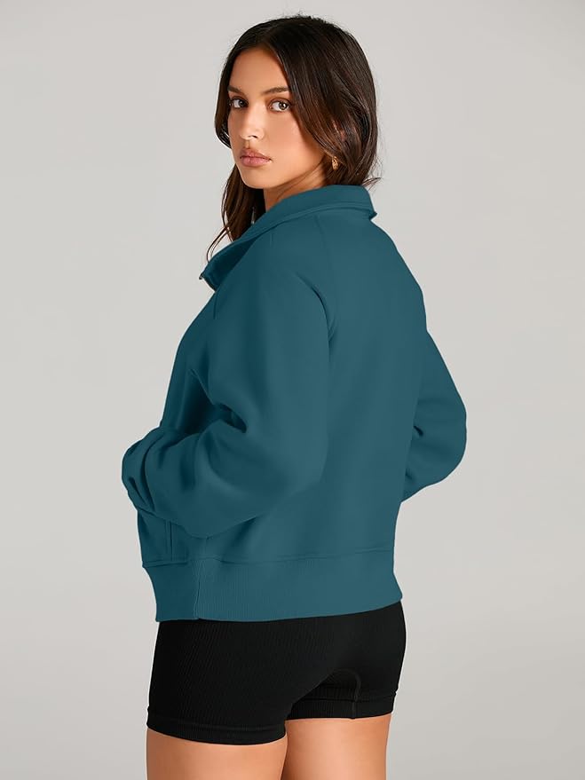 AUTOMET Womens Sweatshirts Half Zip Cropped Pullover Fleece Quarter Zipper Hoodies 2026 Fall Fashion Outfits Clothes