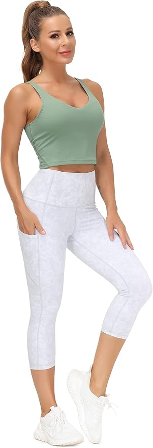 THE GYM PEOPLE Womens' Sports Bra Longline Wirefree Padded with Medium Support