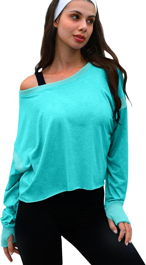 UNIANKIYA Open Back Workout Tops for Women Long Sleeve Cropped Athletic Clothes Gym Running Yoga Low Impact Sports T Shirts
