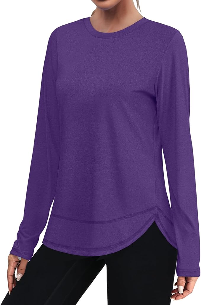 XIEERDUO Women's Workout Tops Long Sleeve Quick Dry Shirts for Hiking Running S-3XL