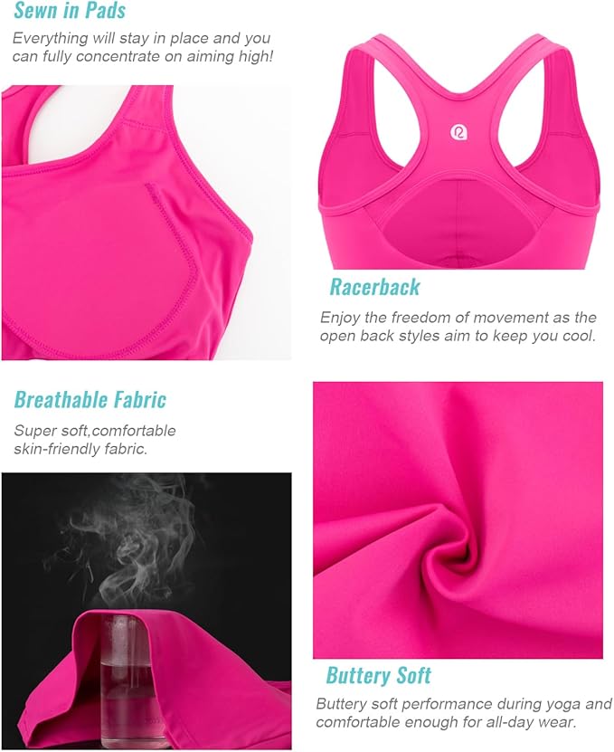 RUNNING GIRL Workout Tank Tops with Built in Bras for Women,Compression Shirt Strappy Back Athletic Yoga Tops