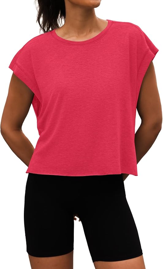 Women Open Back Workout Shirts Short Sleeve Tops Casual Yoga Y2k Athletic Gym Running Crop Tees
